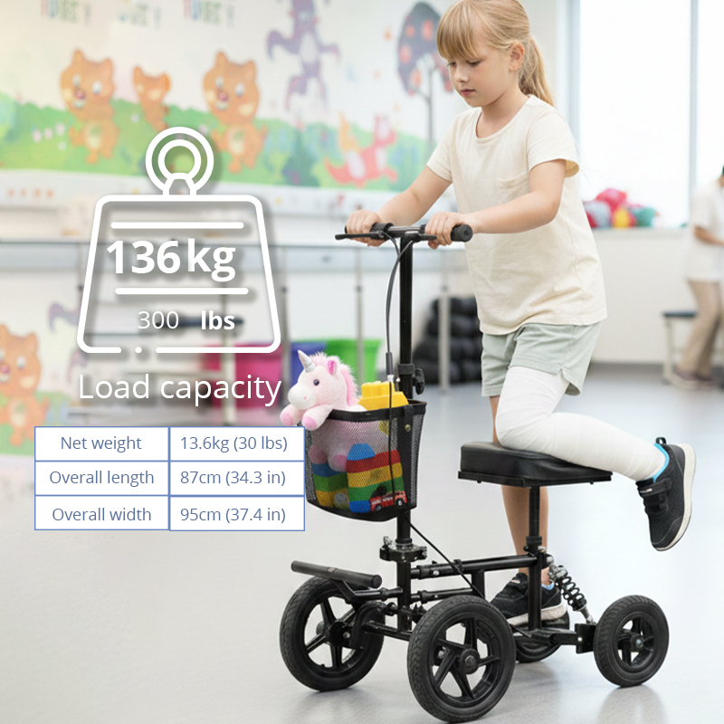 RS-KW6001 Hospital Portable Rollator Walker for Elderly Patients Mobility-Impaired Individuals Lightweight Carbon Fiber 136kg Capacity