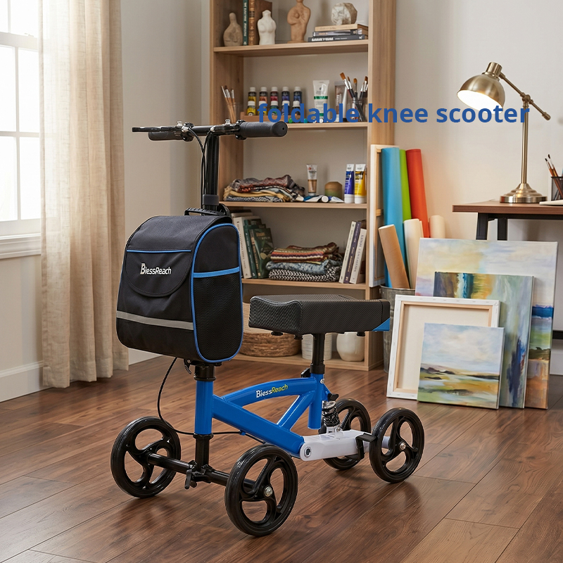 KW6005 Knee Walker for Elderly Adjustable Foldable Knee Scooter with Large Storage Bag OEM ODM Service