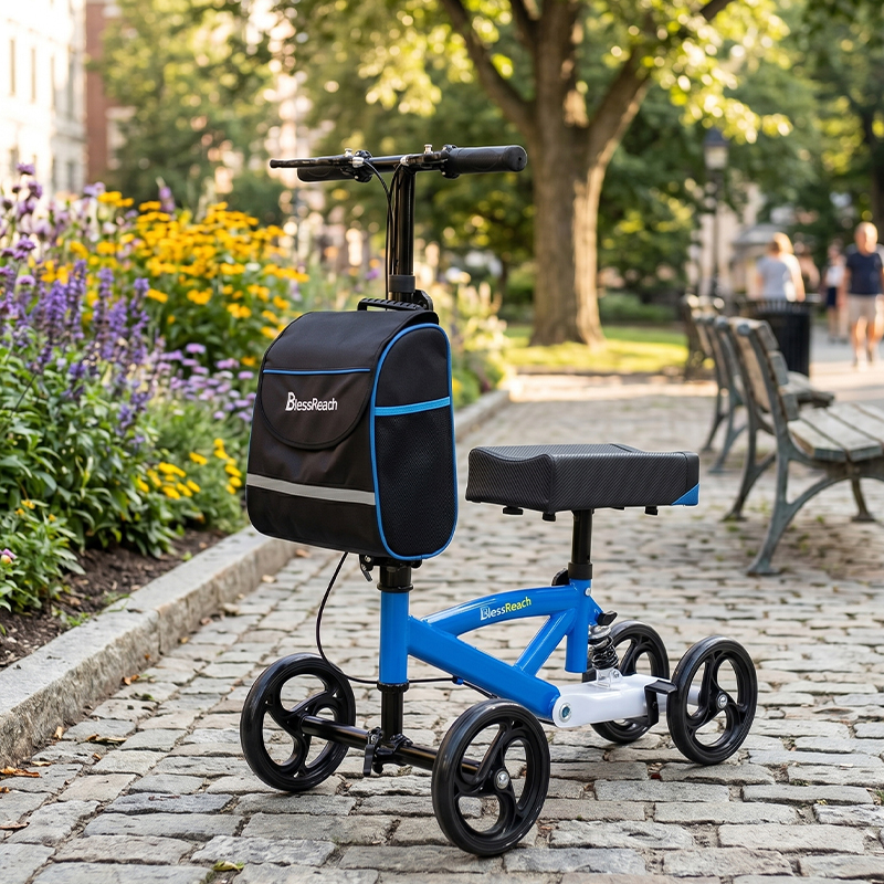 KW6005 Knee Walker for Elderly Adjustable Foldable Knee Scooter with Large Storage Bag OEM ODM Service