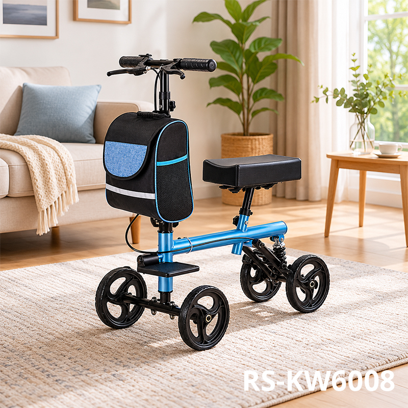 KW6008 Knee Scooter Walker for Disabled Heavy Duty Carbon Steel Rehabilitation Mobility Equipment