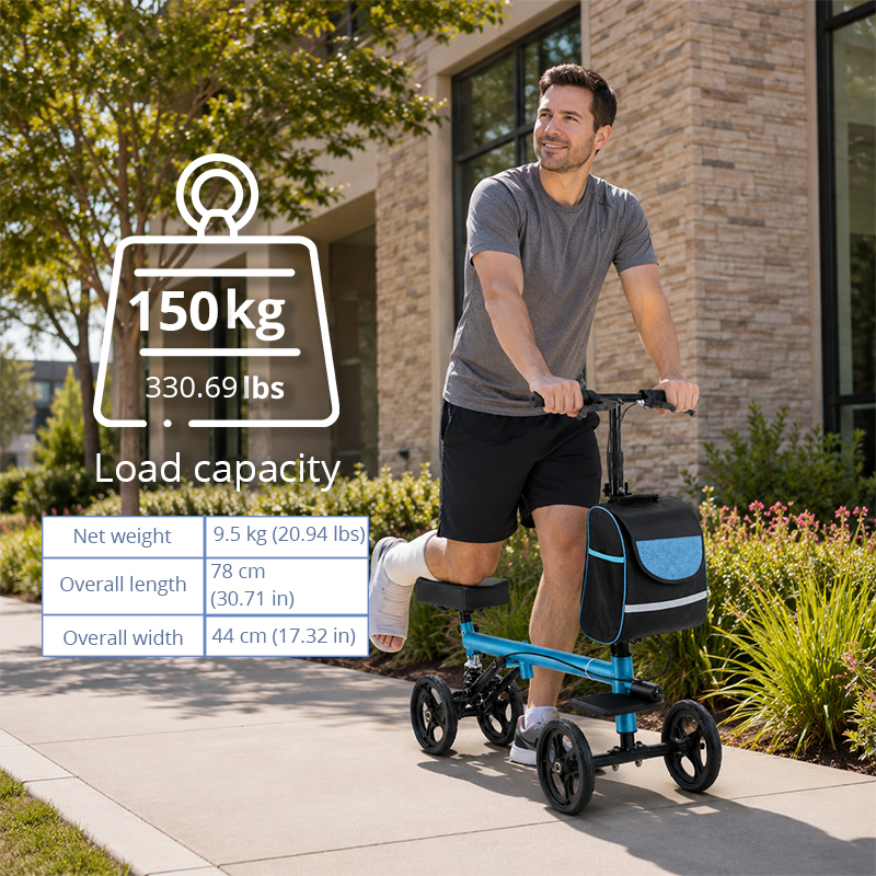KW6008 Knee Scooter Walker for Disabled Heavy Duty Carbon Steel Rehabilitation Mobility Equipment