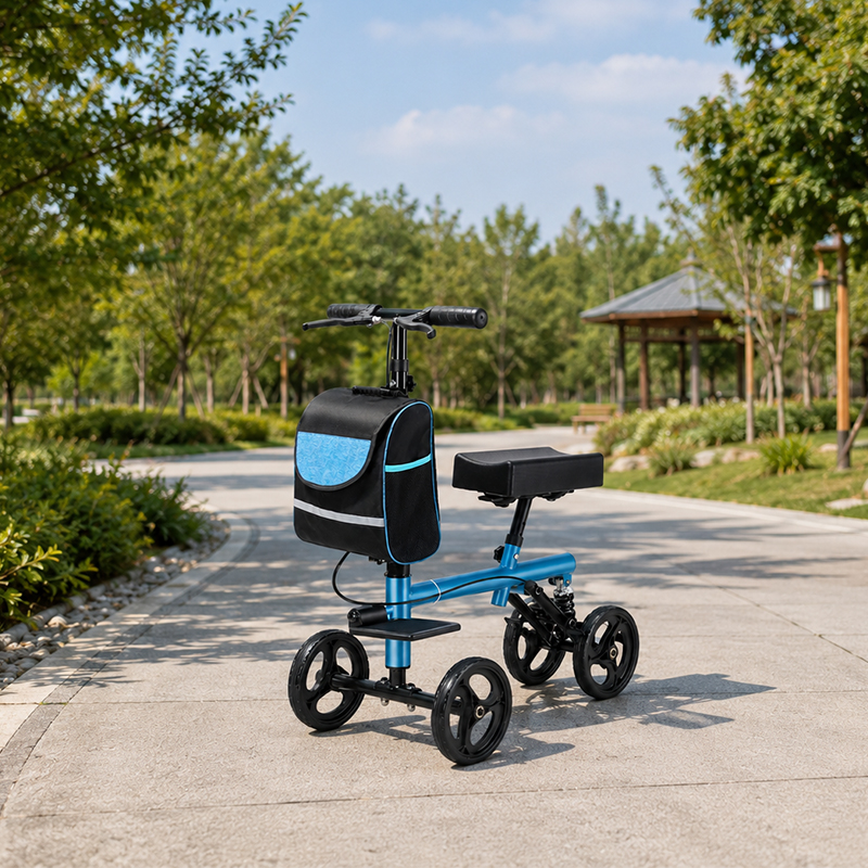 KW6008 Knee Scooter Walker for Disabled Heavy Duty Carbon Steel Rehabilitation Mobility Equipment