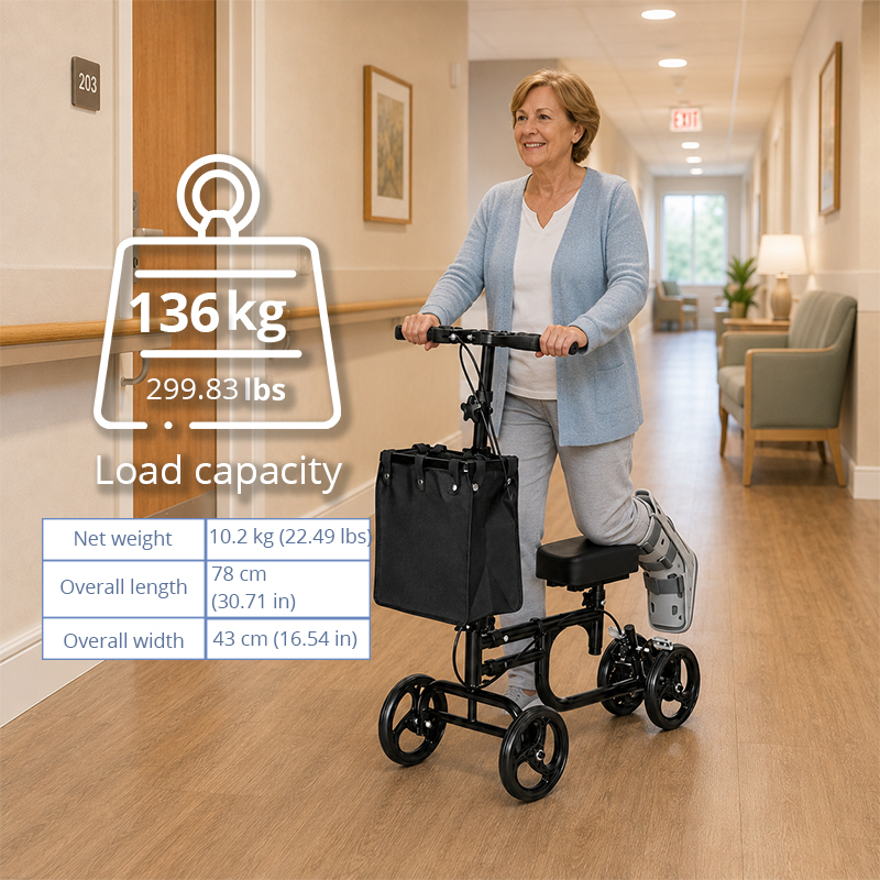 KW6010 Knee Scooter for Seniors, Foldable Recovery Mobility Aid with OEM ODM Service