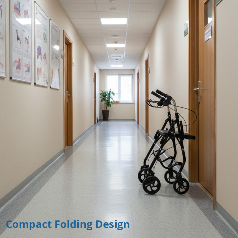 RS-SR1003 Adjustable Basic Steel Rollator Basket Seat for Elderly People Limited Mobility Easy Maneuver CE Certified 150kg