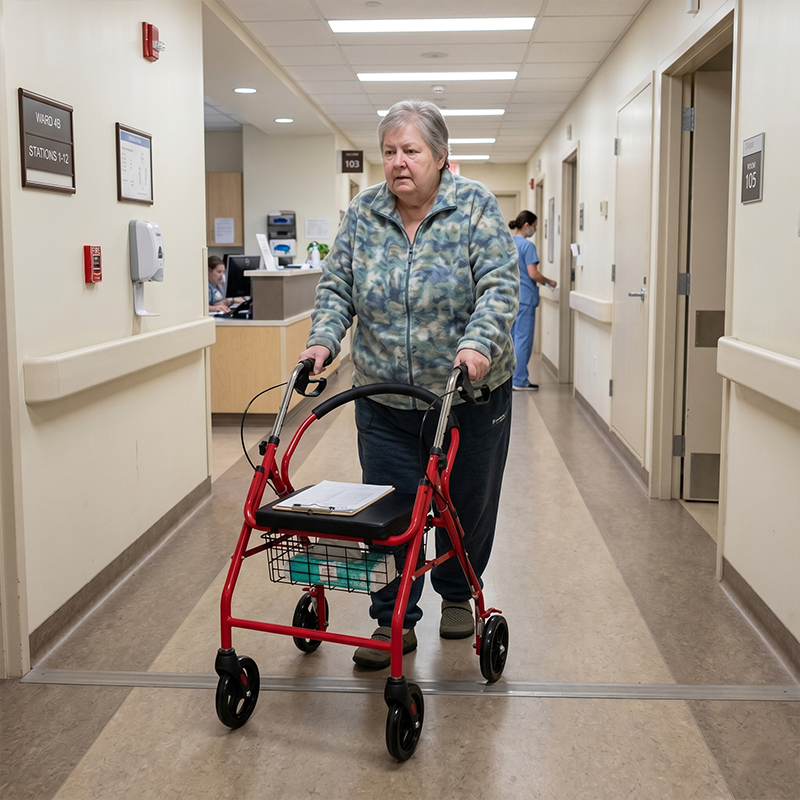 SR1005-B   Steel Rollator Walker for Elderly Carbon Steel Frame Adjustable Height Foldable Design CE Certified Indoor/Outdoor