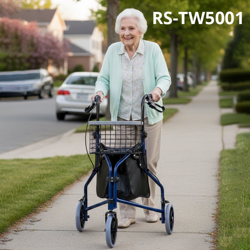 RS-TW5001 Disability Rollator Aluminum Outdoor Mobility Premium Support 100kg Capacity CE Certified Light Weight