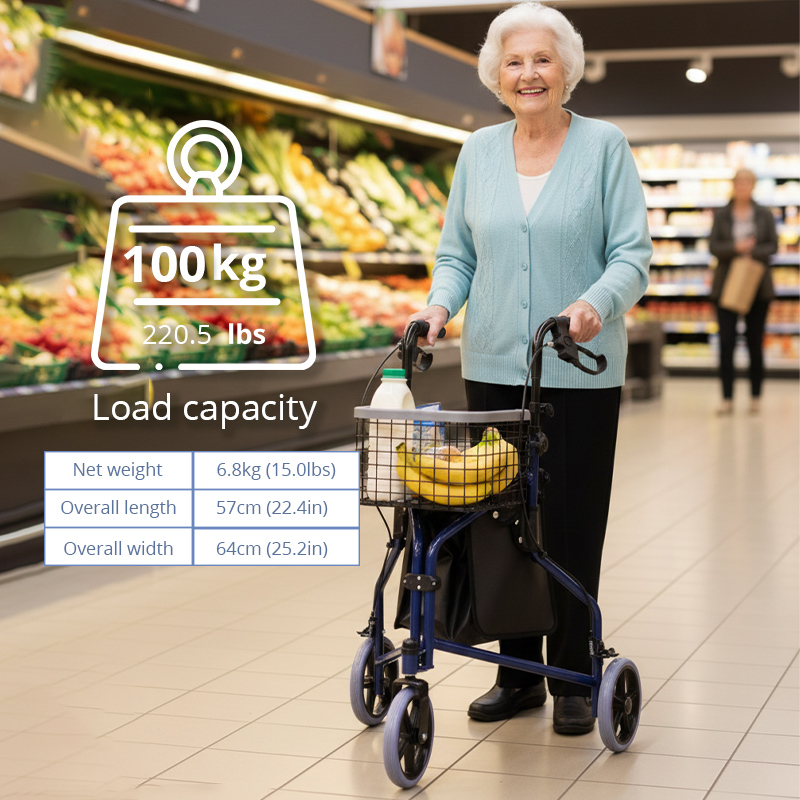 RS-TW5001 Disability Rollator Aluminum Outdoor Mobility Premium Support 100kg Capacity CE Certified Light Weight