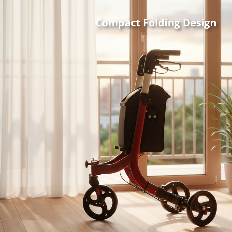 RS-TW5003 Elderly Care Services Rollator Walker for Rehabilitation Patients Outdoor Mobility Aid Adjustable Handles Enhanced Stability