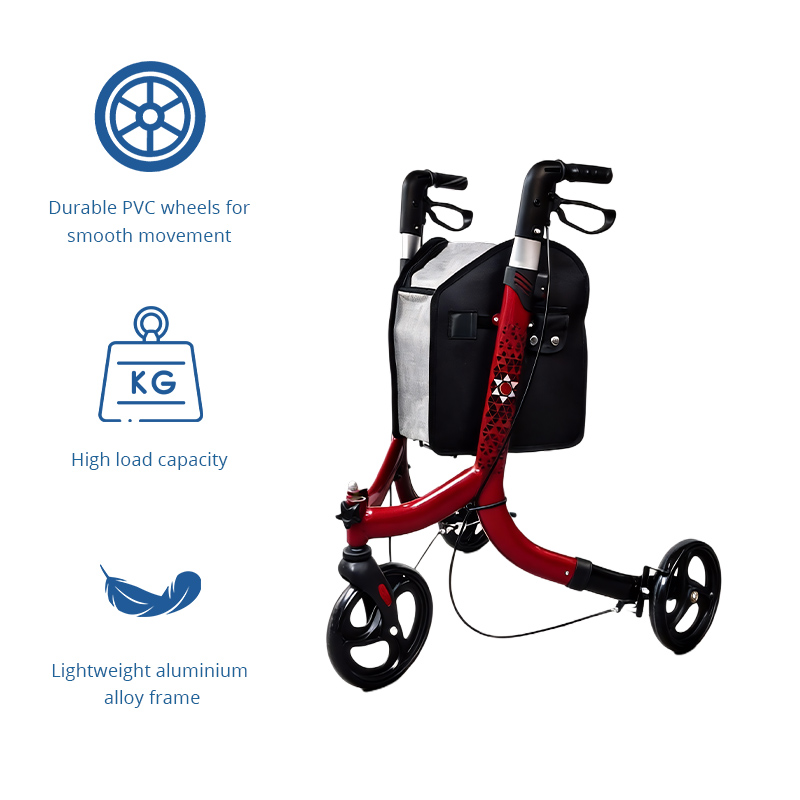 RS-TW5003 Elderly Care Services Rollator Walker for Rehabilitation Patients Outdoor Mobility Aid Adjustable Handles Enhanced Stability