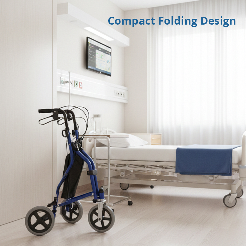 TW5004-R  3-Wheel Rollator Walker for Elderly | Lightweight Aluminum Frame Adjustable Height CE Certified Indoor/Outdoor Mobility Aid