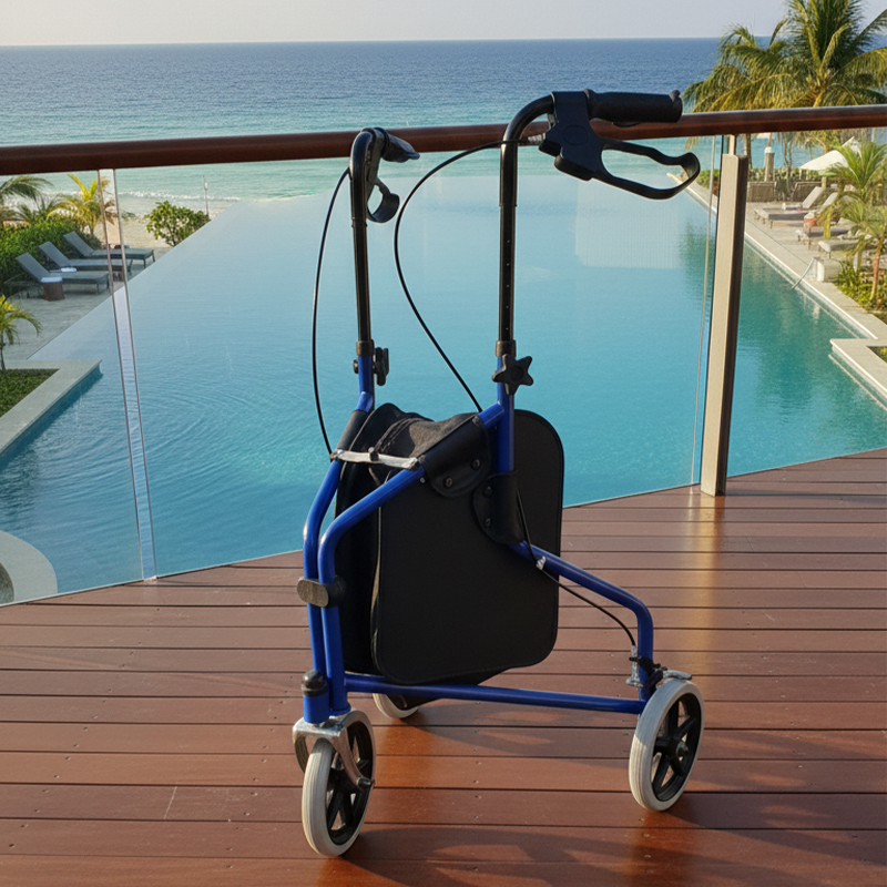 TW5004-R  3-Wheel Rollator Walker for Elderly | Lightweight Aluminum Frame Adjustable Height CE Certified Indoor/Outdoor Mobility Aid