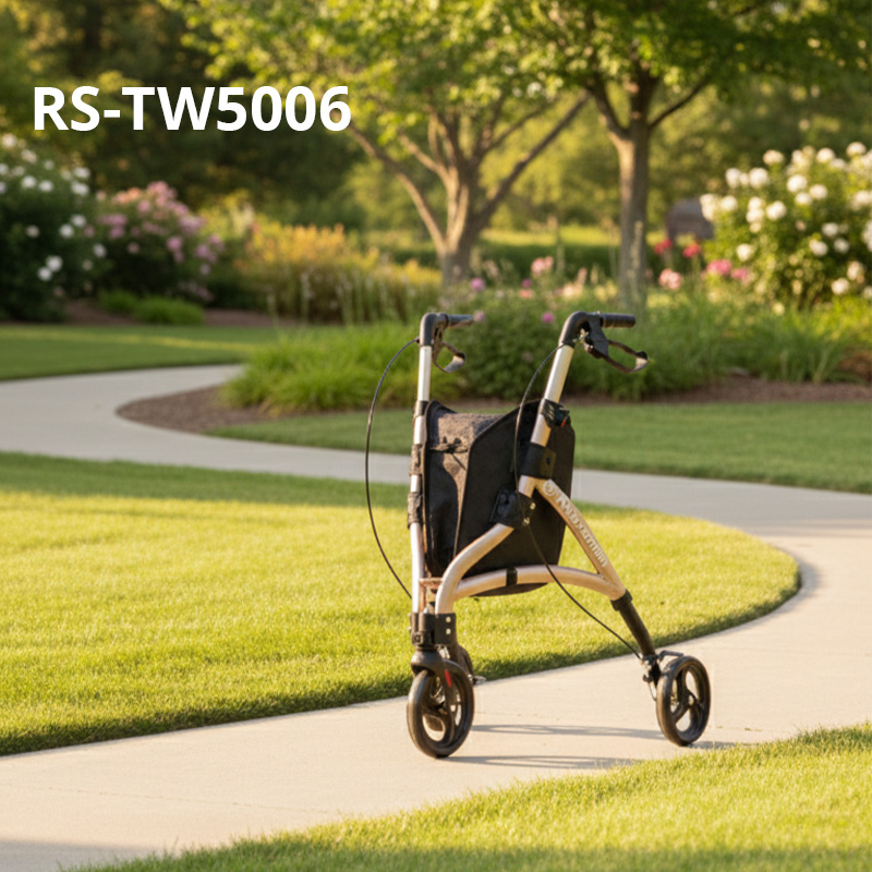 RS-TW5006 Three Wheeled Walker for Elderly Care Service Users Featuring Adjustable Handlebars for Enhanced Mobility and Independence