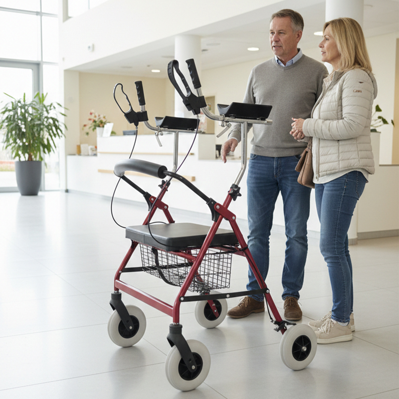 UR4002-P  Bariatric Rollator Walker RelaxSmith CE Certified Hospital-Use Lightweight Aluminum Frame Adjustable Height Indoor/Outdoor Use