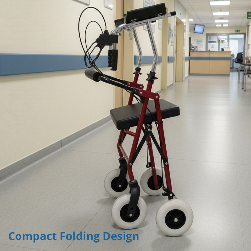 UR4002-BB   Bariatric Rollator Walker Relaxsmith  Lightweight Aluminum Frame Adjustable Height Indoor/Outdoor Use Safe