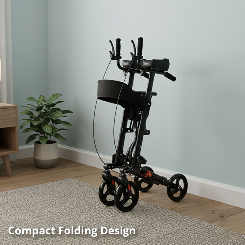 UR4003-R   Upright Forearm Rollator Aluminum CE Certified Home Care Users Lightweight 100kg Capacity Easy-to-Store Comfortable Seat Storage