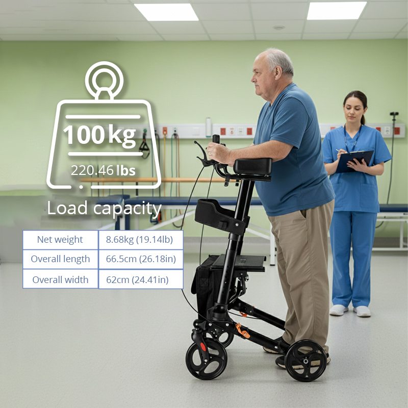 UR4003-R   Upright Forearm Rollator Aluminum CE Certified Home Care Users Lightweight 100kg Capacity Easy-to-Store Comfortable Seat Storage