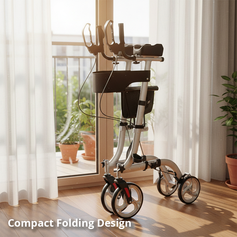 UR4004-P   Rollator Walker Aluminum Frame 136kg Capacity for Home Care Users Ergonomic Design Secure Hand Brakes Spacious
