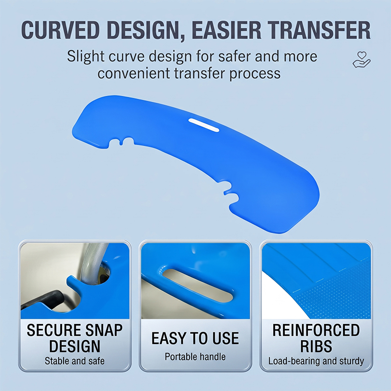 WA81003 Portable Patient Transfer Board ABS Sliding Transfer Aid Board for Rollator Walker Wheelchair Elderly Care Mobility Support