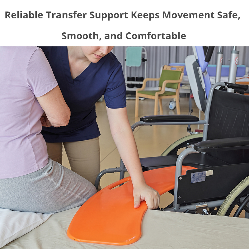 WA81003 Portable Patient Transfer Board ABS Sliding Transfer Aid Board for Rollator Walker Wheelchair Elderly Care Mobility Support