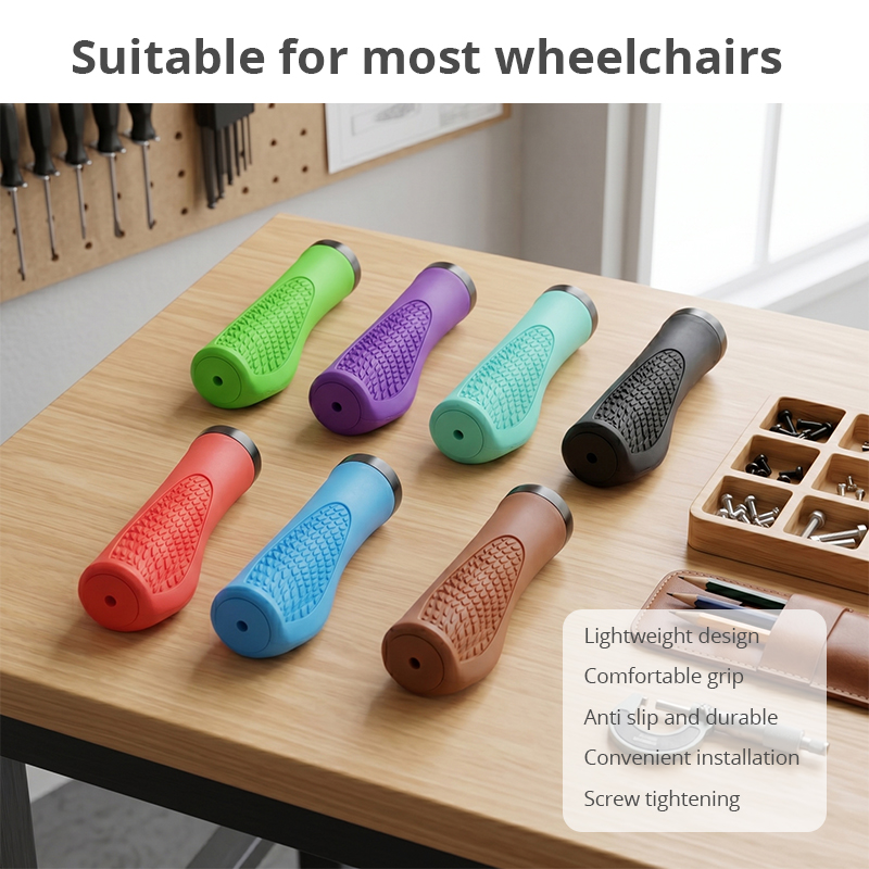 WA81001 Ergonomic Rubber Grip Handles for Rollator Walker Anti Slip Replacement Hand Grips for Elderly