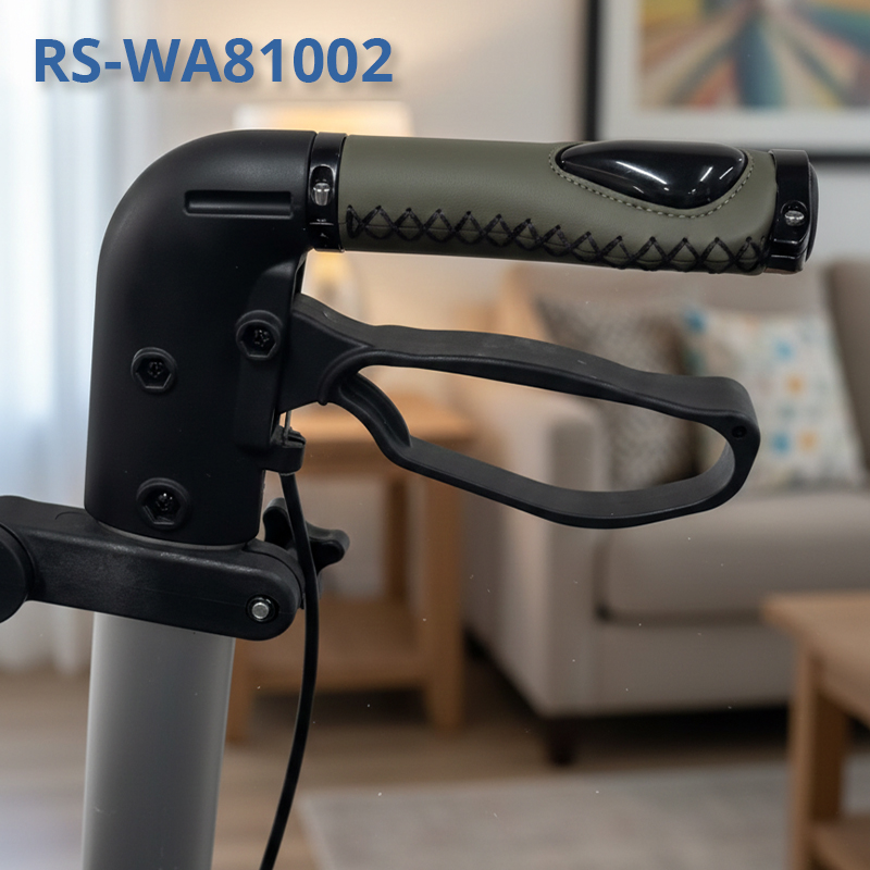 Manual Ergonomic Rollator Handle Grip Comfortable NonSlip Leather Design Easy Installation Enhanced Mobility