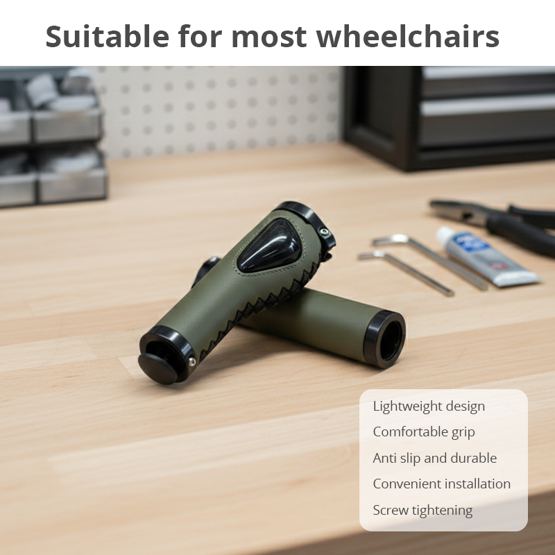 Manual Ergonomic Rollator Handle Grip Comfortable NonSlip Leather Design Easy Installation Enhanced Mobility