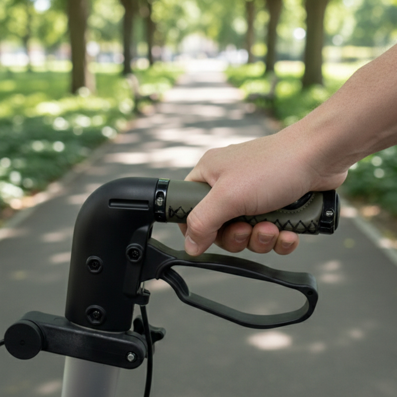 Manual Ergonomic Rollator Handle Grip Comfortable NonSlip Leather Design Easy Installation Enhanced Mobility