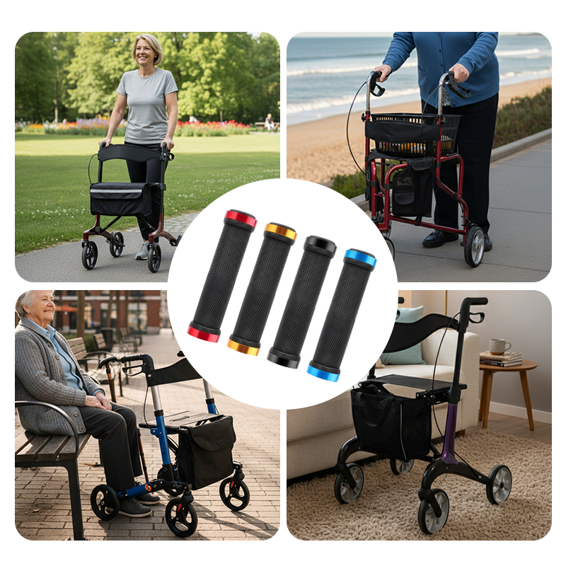 WA81004 Universal Rollator Walker Replacement Handle Grips Soft Rubber Non-Slip Mobility Aid Accessories