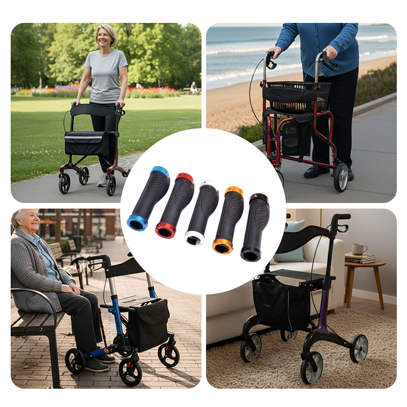 WA81005 Ergonomic Rollator Replacement Handle Grips Soft Rubber Aluminum Alloy Non-Slip Walker Accessories