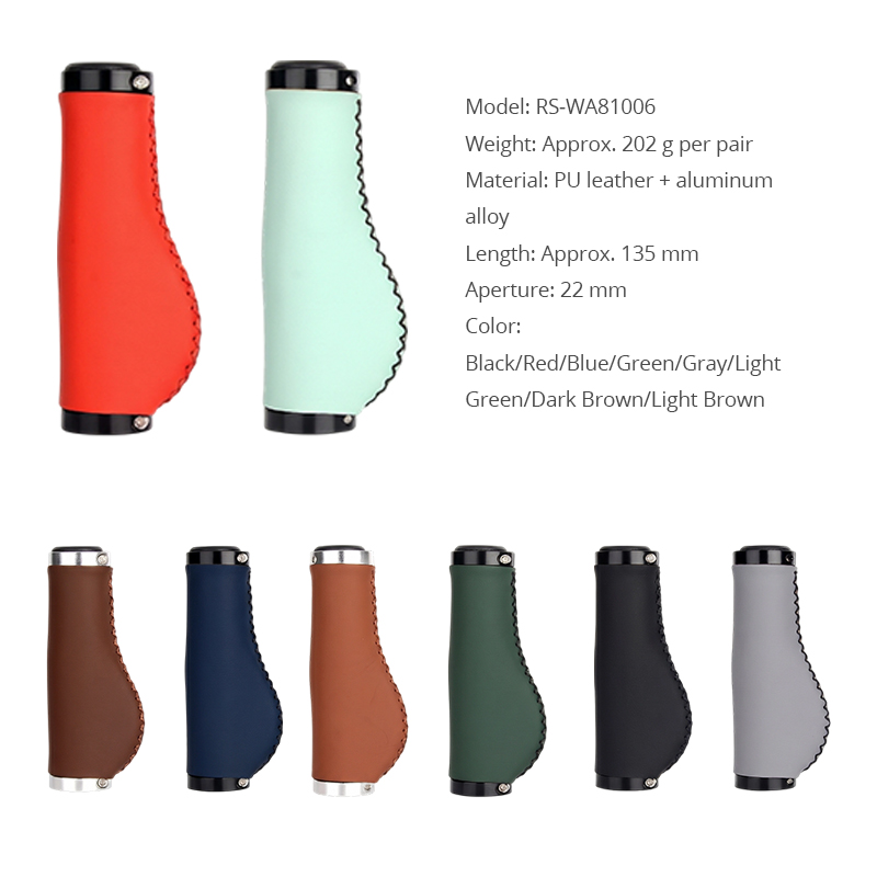 WA81006 Rollator Replacement Handle Grips  PU Leather  Aluminum Alloy Ergonomic Universal Fit Comfortable  Secure for Elderly Walkers