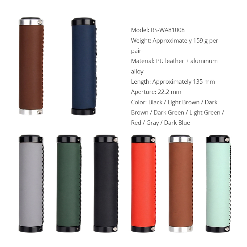 WA81008 Rollator Replacement Handle Grips, PU Leather + Aluminum, Ergonomic, Universal Fit, Multiple Colors