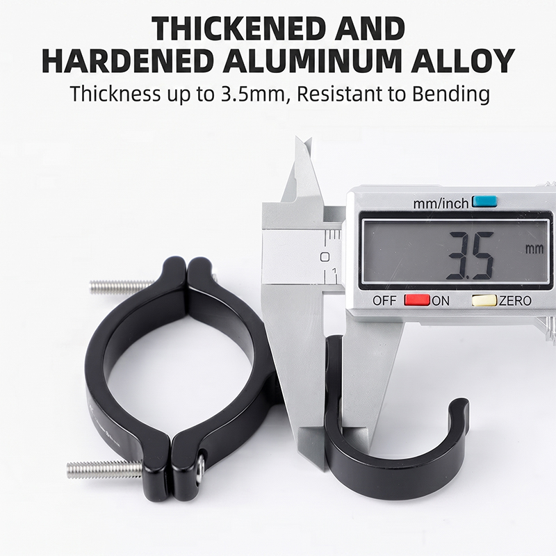 WA812001 Black Aluminum Alloy Walker Hook Attachment for Rollator Accessories, Universal Handlebar Hook for Mobility Products