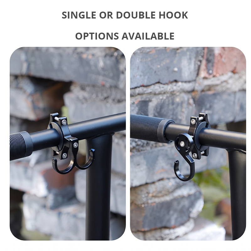 WA812001 Black Aluminum Alloy Walker Hook Attachment for Rollator Accessories, Universal Handlebar Hook for Mobility Products