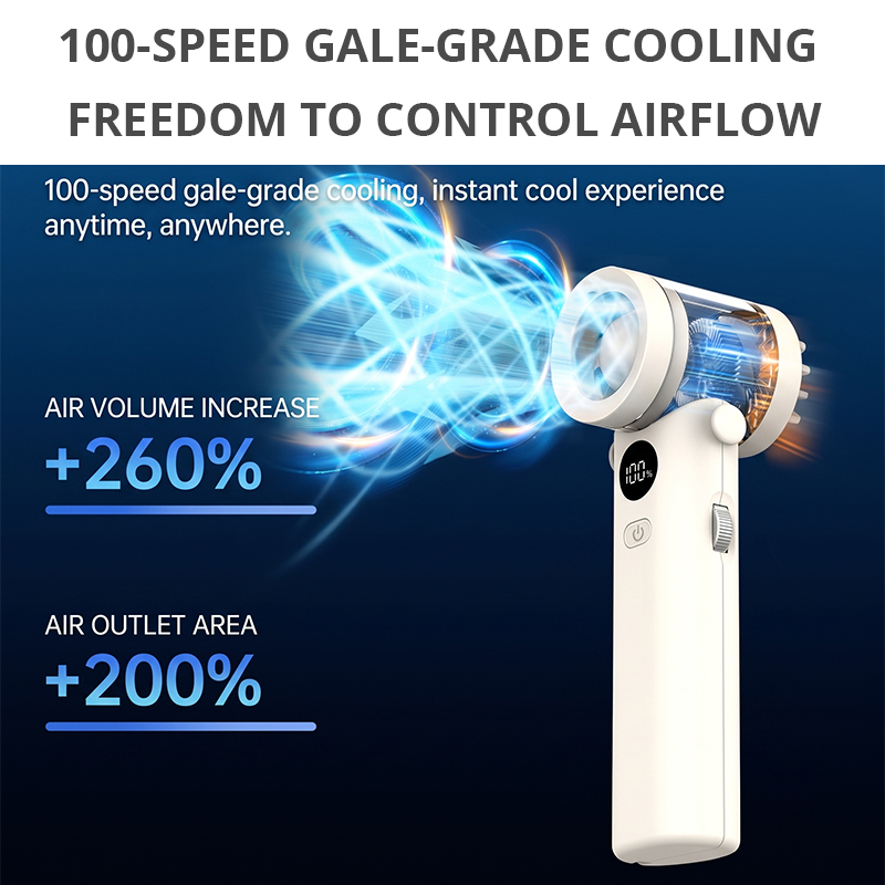 WA813002  Portable Neck Fan for Rollator Walker Users Rechargeable Cooling Accessory with Adjustable Wind Speed Design
