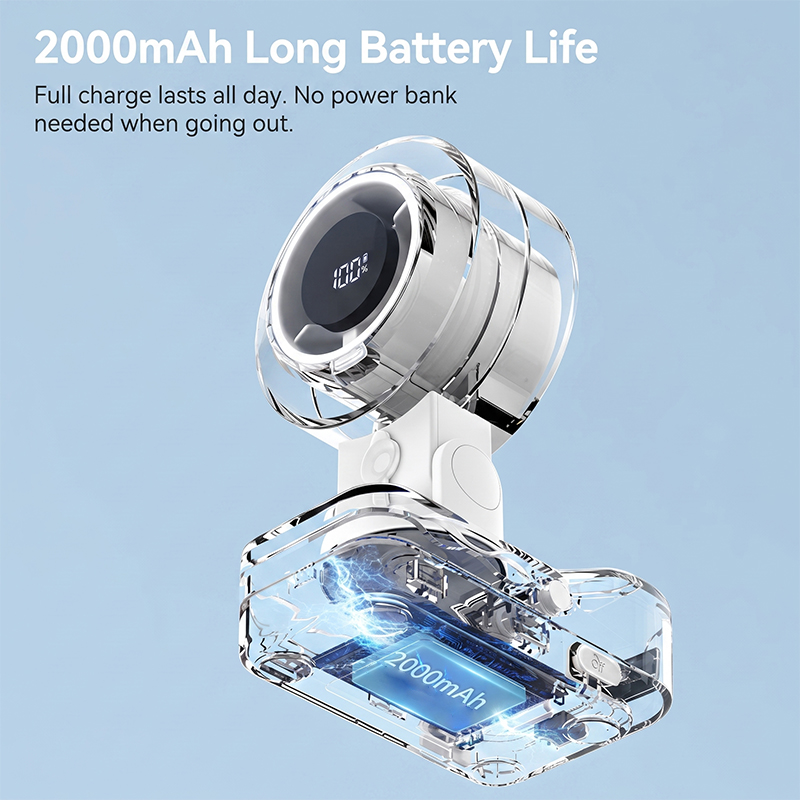 WA813004  Smart Wearable Neck Fan for Mobility Aid Rollator Accessories with 100-Speed Airflow, Water Mist Cooling and USB Rechargeable