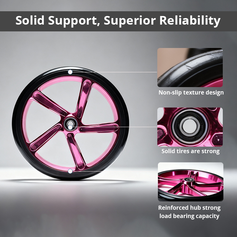 Relaxsmith Exclusive Premium Manual Replacement Wheel for Rollators CE Certified Stylish Red Alloy Design Durable Smooth