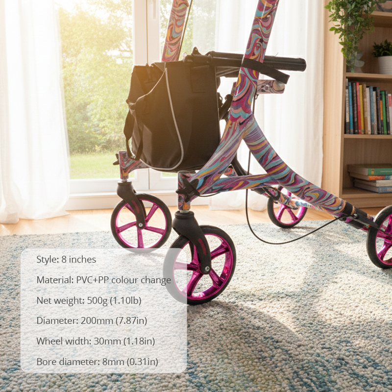 Relaxsmith Exclusive Premium Manual Replacement Wheel for Rollators CE Certified Stylish Red Alloy Design Durable Smooth