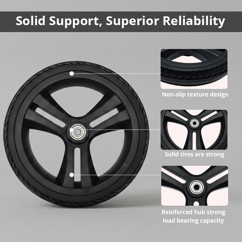 WA84007 Wholesale 8 Inch Rollator Wheel Replacement Part with Bearing for Walker Manufacturers