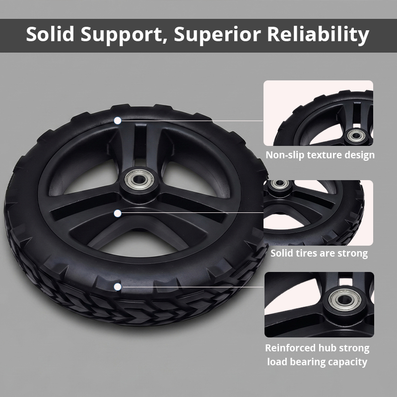 WA84008 Rollator Walker 8 Inch Solid Wheel PU Tire with PP Hub for Mobility Aid Accessories