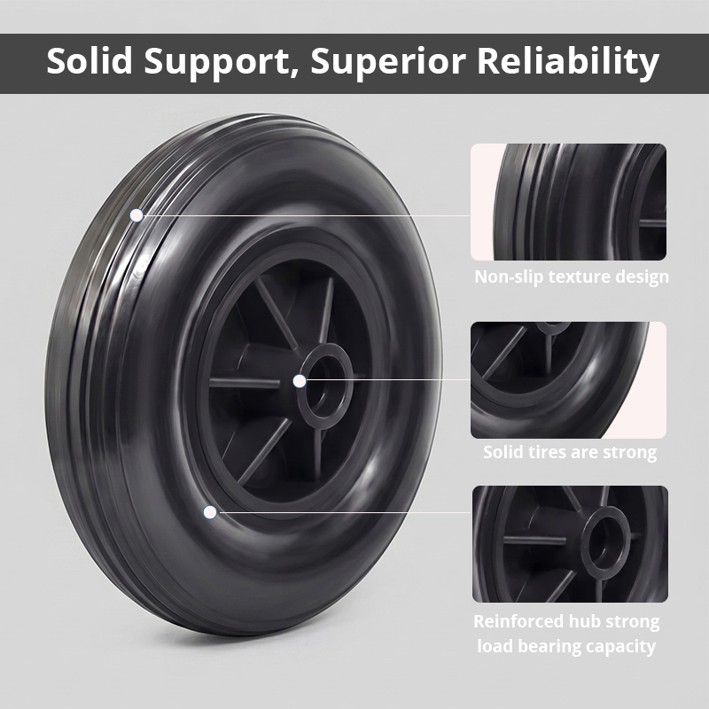 WA84009   8 Inch PVC PP Solid Rollator Walker Wheel Replacement Accessory for Mobility Aid
