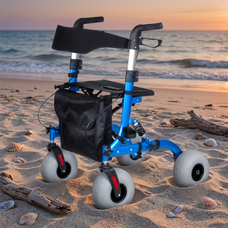 WA81012 8 Inch PVC Rollator Walker Replacement Wheel, Non-Slip Solid Tire with 8mm Bore for Mobility Aid Parts