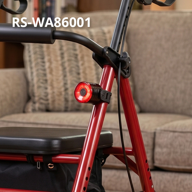 WA86001 Water Resistant LED Walker Safety Light with Flashing Modes for Rollator Accessories
