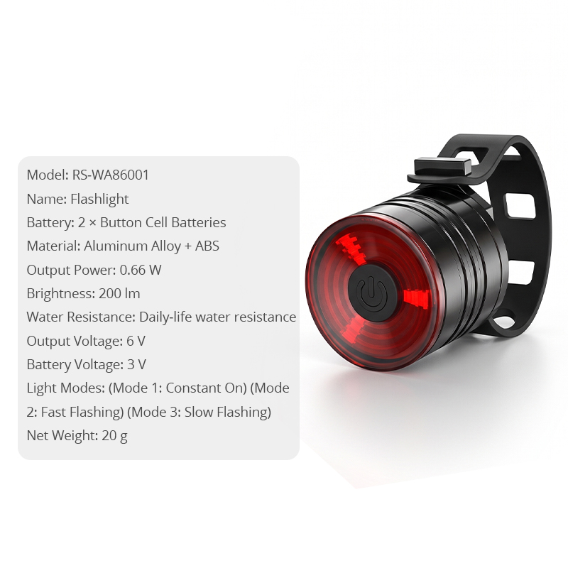 WA86001 Water Resistant LED Walker Safety Light with Flashing Modes for Rollator Accessories