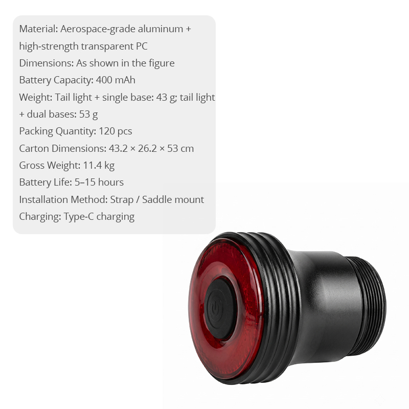 WA86002 USB Type-C LED Rear Light for Rollator Walker Night Safety Accessory Manufacturer