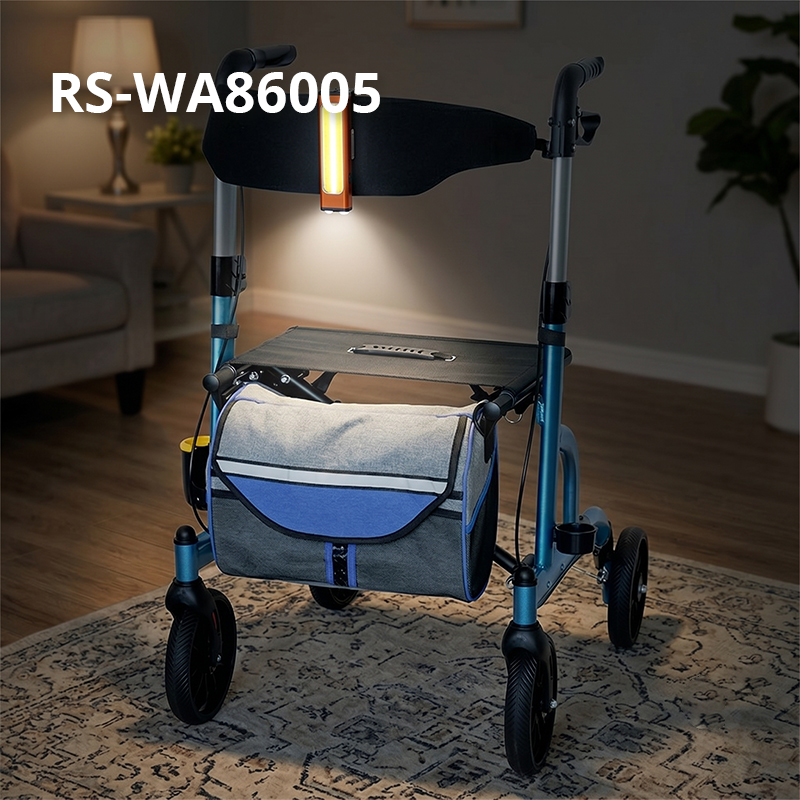 WA6005 Rollator Walker LED Flashlight Accessory USB Rechargeable COB Safety Light for Elderly Mobility Equipment