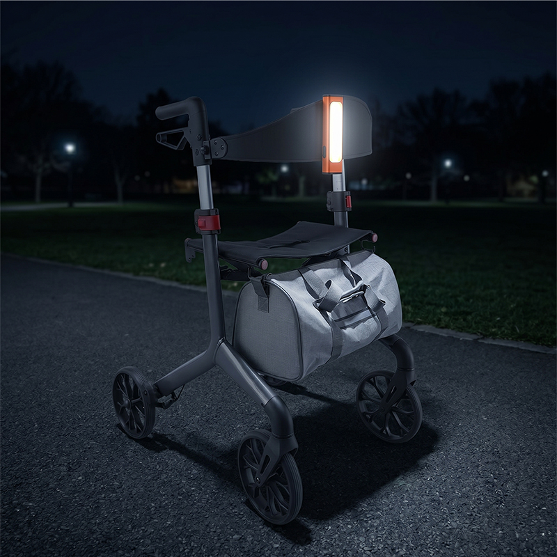 WA6005 Rollator Walker LED Flashlight Accessory USB Rechargeable COB Safety Light for Elderly Mobility Equipment