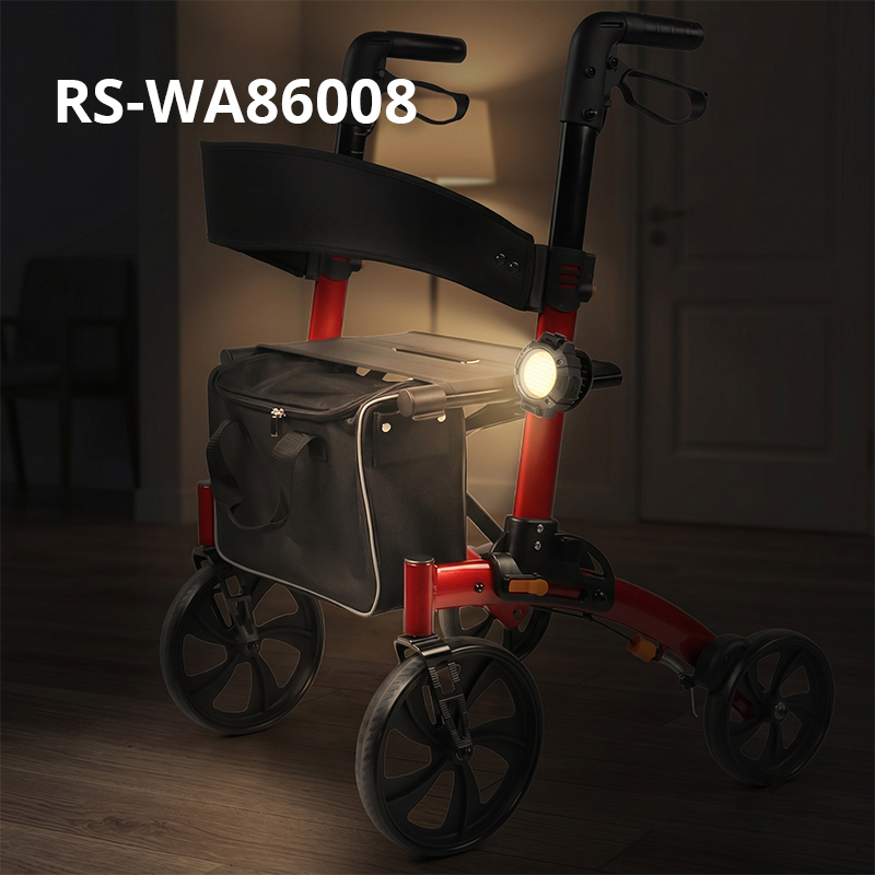WA86008 Medical Rollator Accessories LED Flashlight OEM ODM, Safety Light for Elderly Walker, Night Use Mobility Support Device