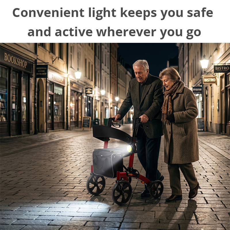 WA86008 Medical Rollator Accessories LED Flashlight OEM ODM, Safety Light for Elderly Walker, Night Use Mobility Support Device