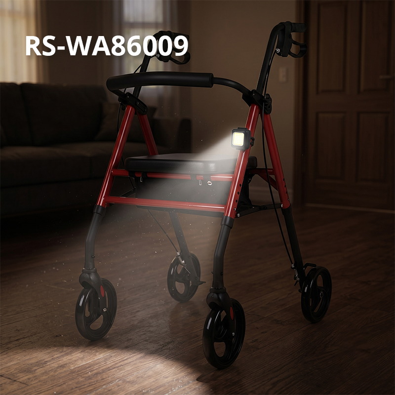 WA86009 High Brightness Rollator Walker LED Safety Lamp OEM ODM, Elderly Walking Aid Accessory for Night Visibility Support