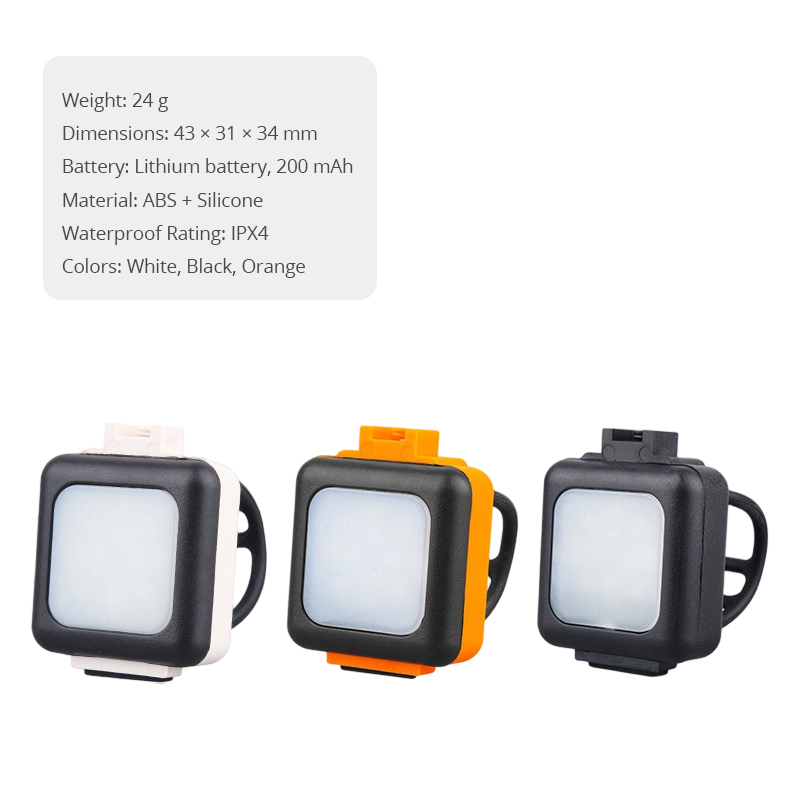 WA86010 Clip-on LED Flashlight for Rollator Walker, Rechargeable Mobility Aid Safety Light, IPX4 Waterproof ABS Silicone, B2B OEM